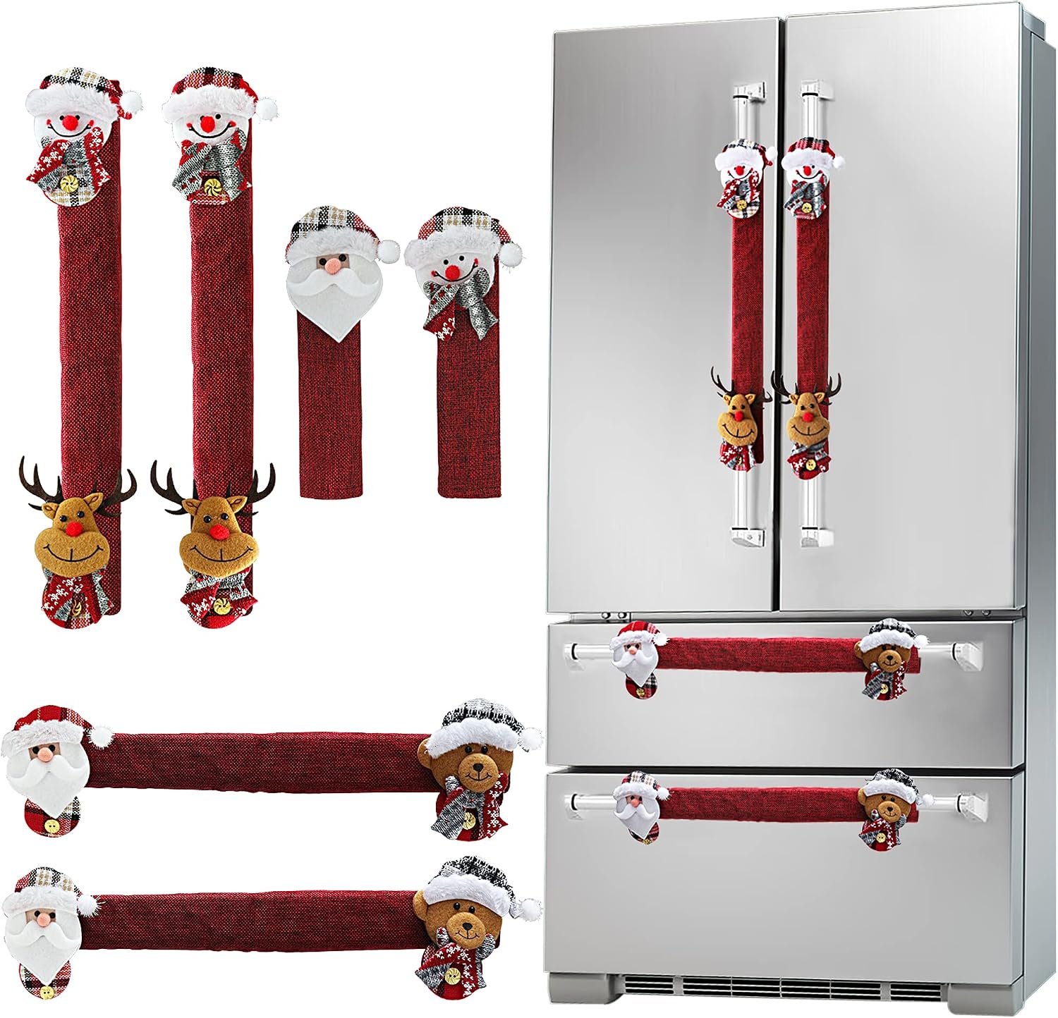 Kitchen Appliances For Gift - 6-pak świątecznych pokrowców na klamki lodówki,
